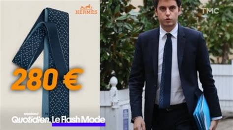 cravate gabriel attal hermes|Le Flash Mode : Gabriel Attal féru de cravates deux tons Hermès.